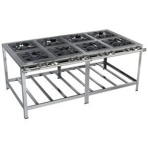 Fogão Industrial Stori Premium 8 Bocas 40x40 M16 Aço Inox 430 Metalmaq