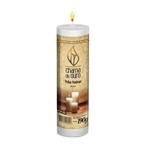 Vela Votiva 5 Dias Premium Branca 190g - Chama de Ouro