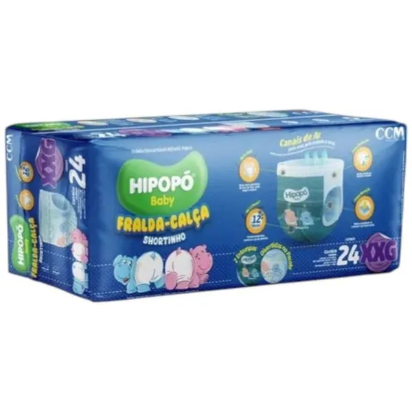 Fralda Shortinho Hipopo Baby Jumbinho XXG 24 Unidades (MP)