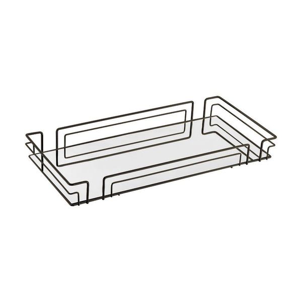 Bandeja Multiuso Hara Luiza Retangular 66,5 X 31,5 Cm Cor:preto