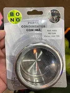 Porta Condimentos de Aço Inox com Imã 4,5x6,4cm - B10