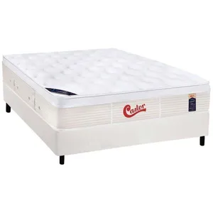 Kit Cama Box Casal Molas Pocket Castor Vitagel Euro Pillow Branco