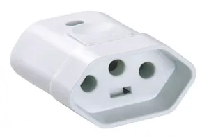 Plugue Fêmea 2P+T 10A Corpo Chato Branco 57402/053 - Tramontina