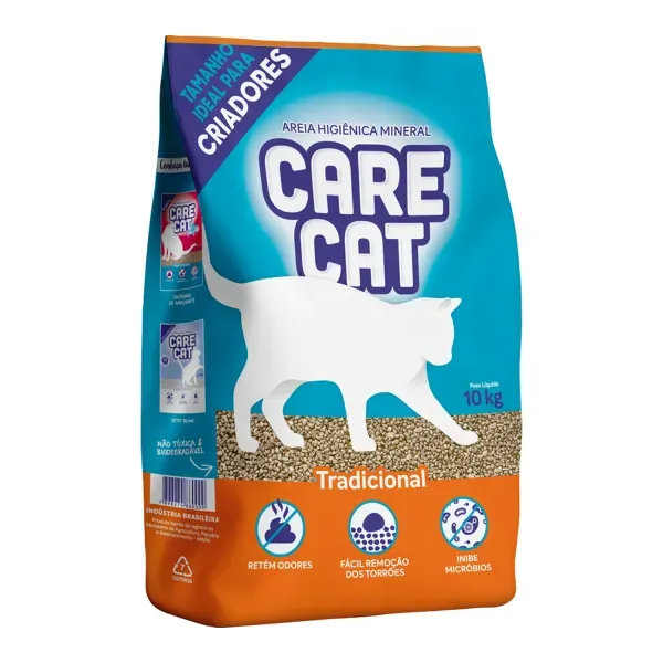 Areia Higiênica para Gatos Carecat Tradicional 10 kg