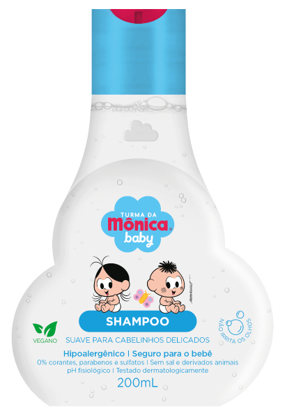 Shampoo Suave Para Cabelinhos Delicados Turma Da Mônica Baby 200ml