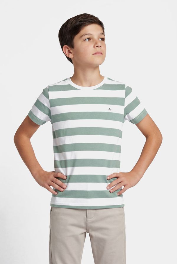 Camiseta Manga Curta Infantil Listrada Off White Com Menta - 2