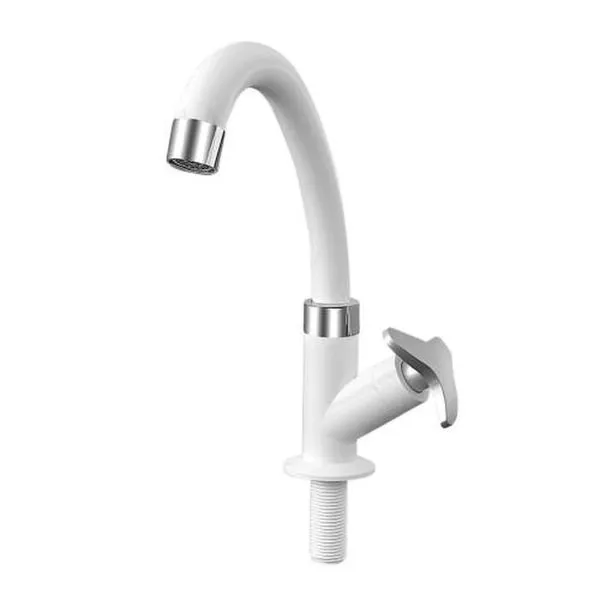 Torneira para Lavatório de Mesa Baixa Dalia Alavanca Bancada Plástico Abs Cromado Bica Móvel Branco Socel Torneira para Lavatório de Mesa Baixa Dalia Alavanca Bancada Abs Cromado Bica Móvel Branco Socel
