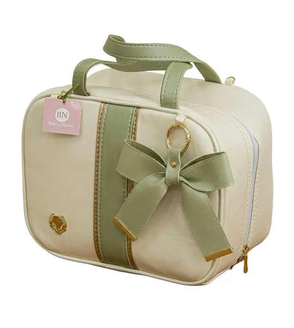 Bolsa Maternidade Porta Mamadeira Malu Gelo/Verde