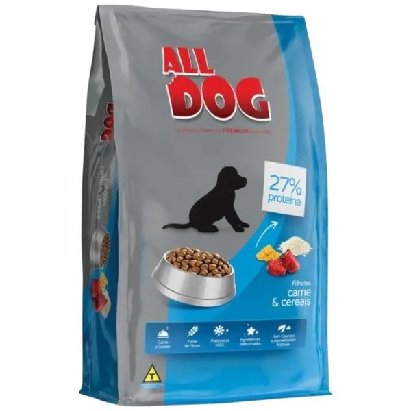 Ração Cães Filhotes All Dog Carne E Cereais 6kg (MP)