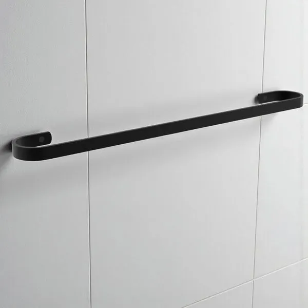 Porta Toalha de Banho para Parede 60cm em Alumínio Preto Fosco Resistente à Maresia Casah Porta Toalha de Banho Parede 60cm Alumínio Preto Fosco Casah