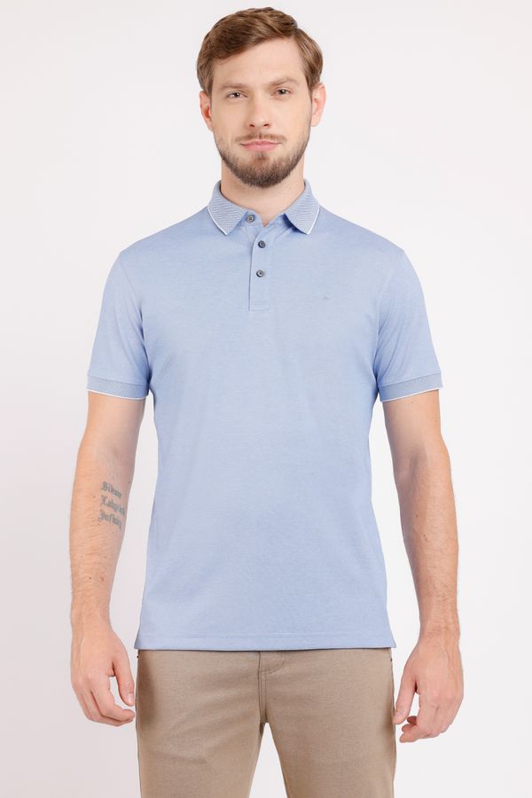 Polo Manga Curta Interlock Tech Azul Hortensia - GG