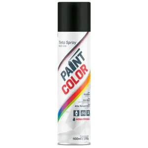 Tinta Spray 400ml Uso Geral Preto Brilhante - 510150 - PAINTCOLOR
