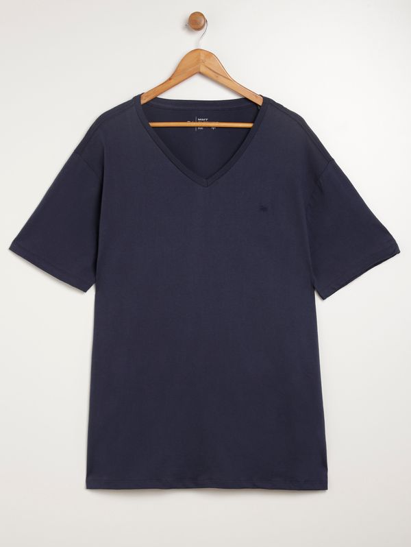 Camiseta Manga Curta Básica Plus Size Masculina AZUL G3