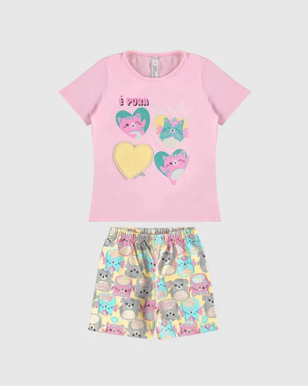 Pijama Infantil Menina É Pura Diversão Em Algodão Malwee Kids Rosa - 6