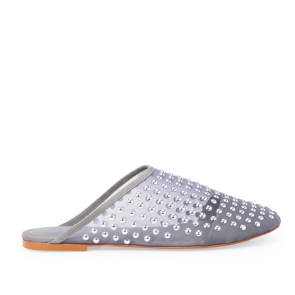 Mule Tela Nobuck Cinza Carbono 40
