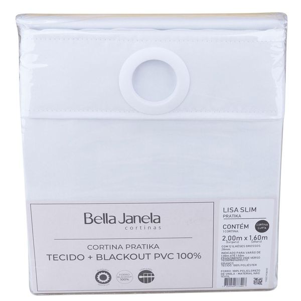 Cortina Blackout Lisa 200x160 Slim Pratika Branco