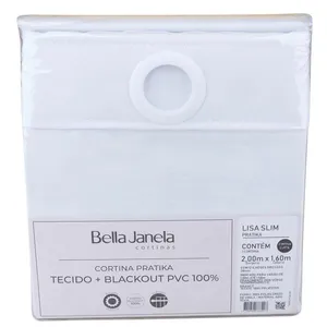 Cortina Blackout Lisa 200x160 Slim Pratika Branco