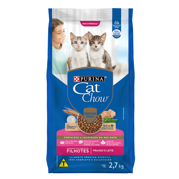 Ração Cat Chow Filhotes Frango e Leite 2,7 kg