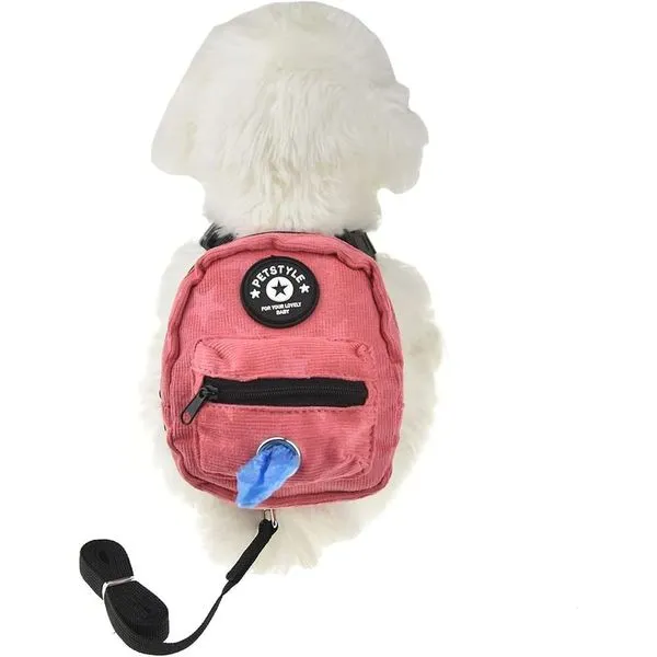 Mochila Para Cães Fladorepet Pequeno/Médio Porte Rosa A-BI