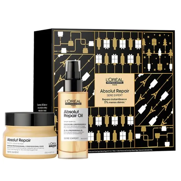 Kit Loréal Professionnel Absolut Repair Máscara + Óleo Multibenefícios 10 em 1