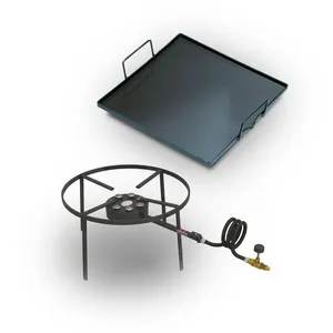 Kit Fogareiro e Chapa para Camping 3 F1B7 Redondo 40cm Bifeteira 32x32cm Preto Progás Kit Fogareiro e Chapa Camping 3 F1B7 Redondo 40cm Bifeteira 32x32cm Preto Progás