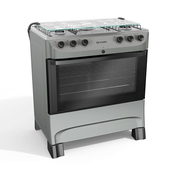 Fogão Mueller 5 Bocas Titânio Com Acendimento Automático Mfi5bb Bivolt
