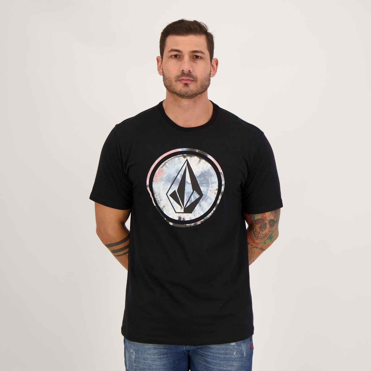 Camiseta Volcom Circle Dye Preta