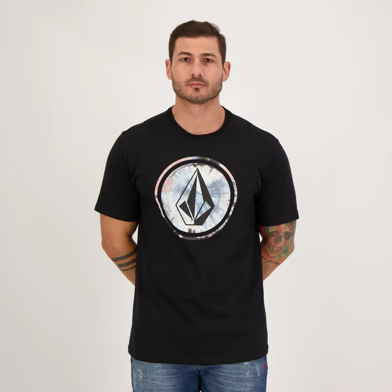 Camiseta Volcom Circle Dye Preta