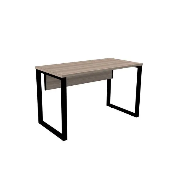 Mesa De Escritório Pé Tubular Pe25 Em Mdp 134 X 60 Cm Noce Naturalle E Base Preta