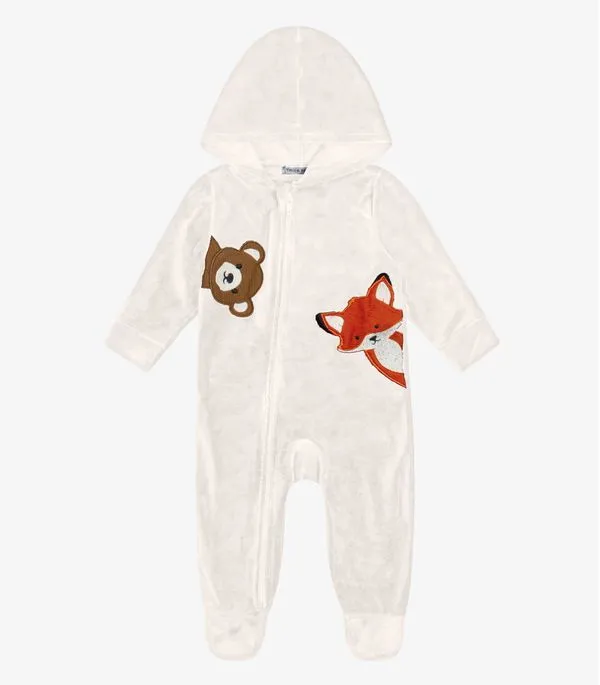 Macacão Infantil Com Capuz em Plush Trick Nick Bege M