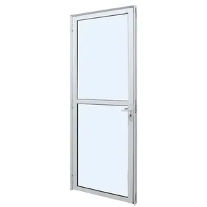 Porta de Vidro de Giro PA1 Perfecta 1 Folha 215x80cm com Postigo Alumínio para Cozinha Branco JAP Telecom Porta de Vidro PA1 Perfecta 1 Folha 215x80cm de Abrir Alumínio Branco JAP Telecom