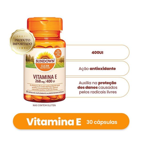 Vitamina E Sundown 400UI 30 Cápsulas