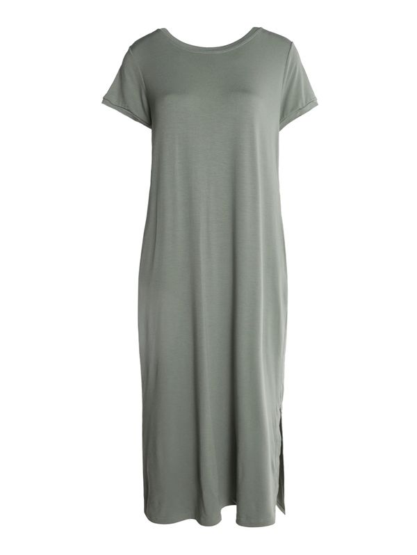 Vestido Com Bolsos e Fenda Feminino VERDE G