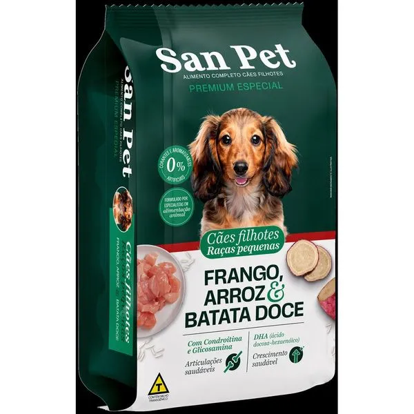Ração Cão Filhote Raças Pequenas Frango San Pet 3Kg