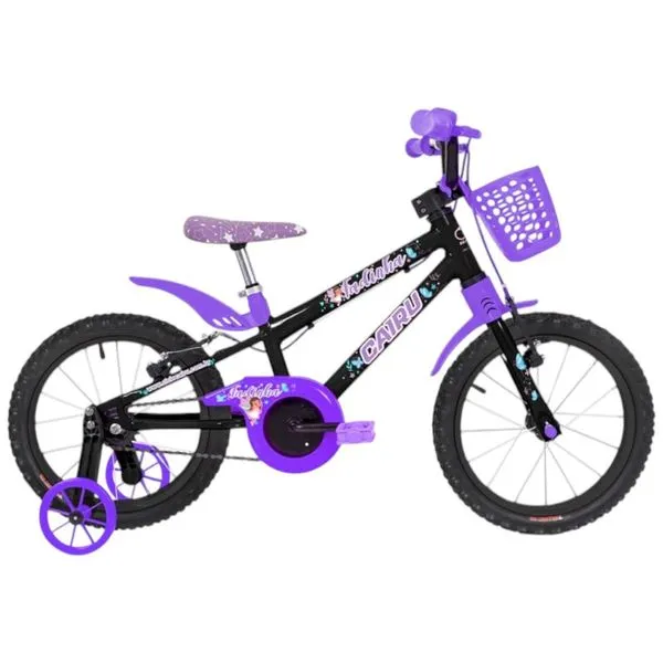 Bicicleta Infantil Cairu Aro 16 Fadinha Preto E Violeta (MP)