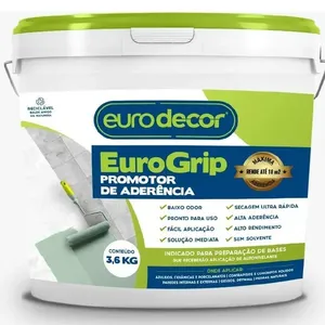 Promotor de Aderência Eurogrip 04.01.03.0001 para Substratos Não Porosos Verde Limão 3,6kg Eurodecor Promotor de Aderência Eurogrip 04.01.03.0001 para Revestimentos Verde Limão 3,6kg Eurodecor
