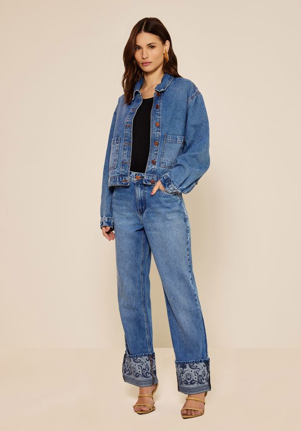 Jaqueta Jeans De Mangas Longas Com Bolsos JEANS M
