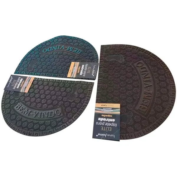 Tapete Entrada Elite Meia-lua Welcome Sortido Ambiente Plástico Pvc 38x58cm LM1898 / LM1898AMB - honeyhome