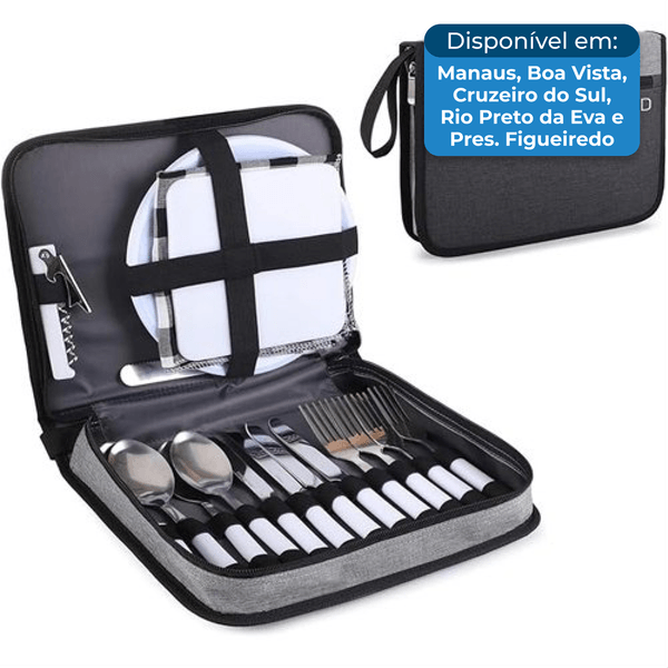 Conjunto De Louças Para Piquinique Bronzy Preto A-BI