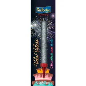 Vela Vulcão Festcolor Prata (MP)
