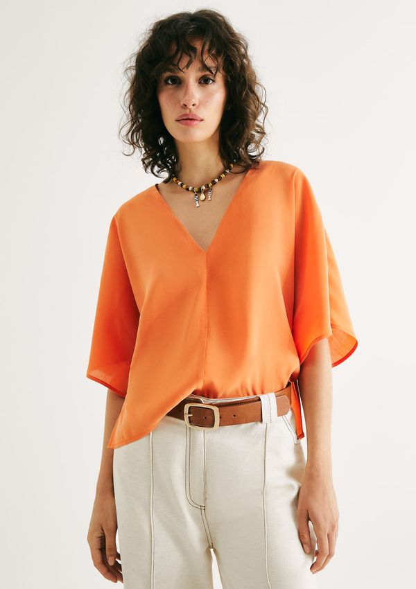 Blusa Feminina Box Em Peach Touch - Laranja XG