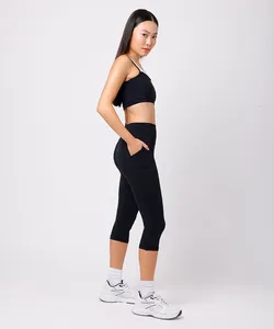 calça capri feminina de poliamida mindset sport preta GG