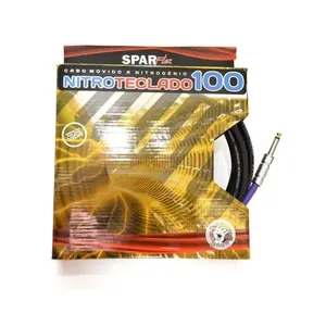 Cabo para Teclado Nitro 100 Plug 90 5 Metros com Blindagem em Cobre OFHC Isolação Polietileno Preto Sparflex Cabo para Teclado Nitro 100 Plug 90 5 Metros Blindado em Cobre OFHC com Isolação Preto Sparflex