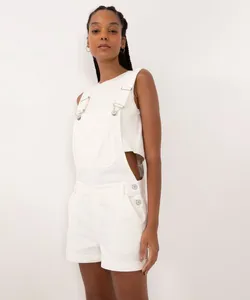 jardineira de sarja relaxed barra dobrada off White 44
