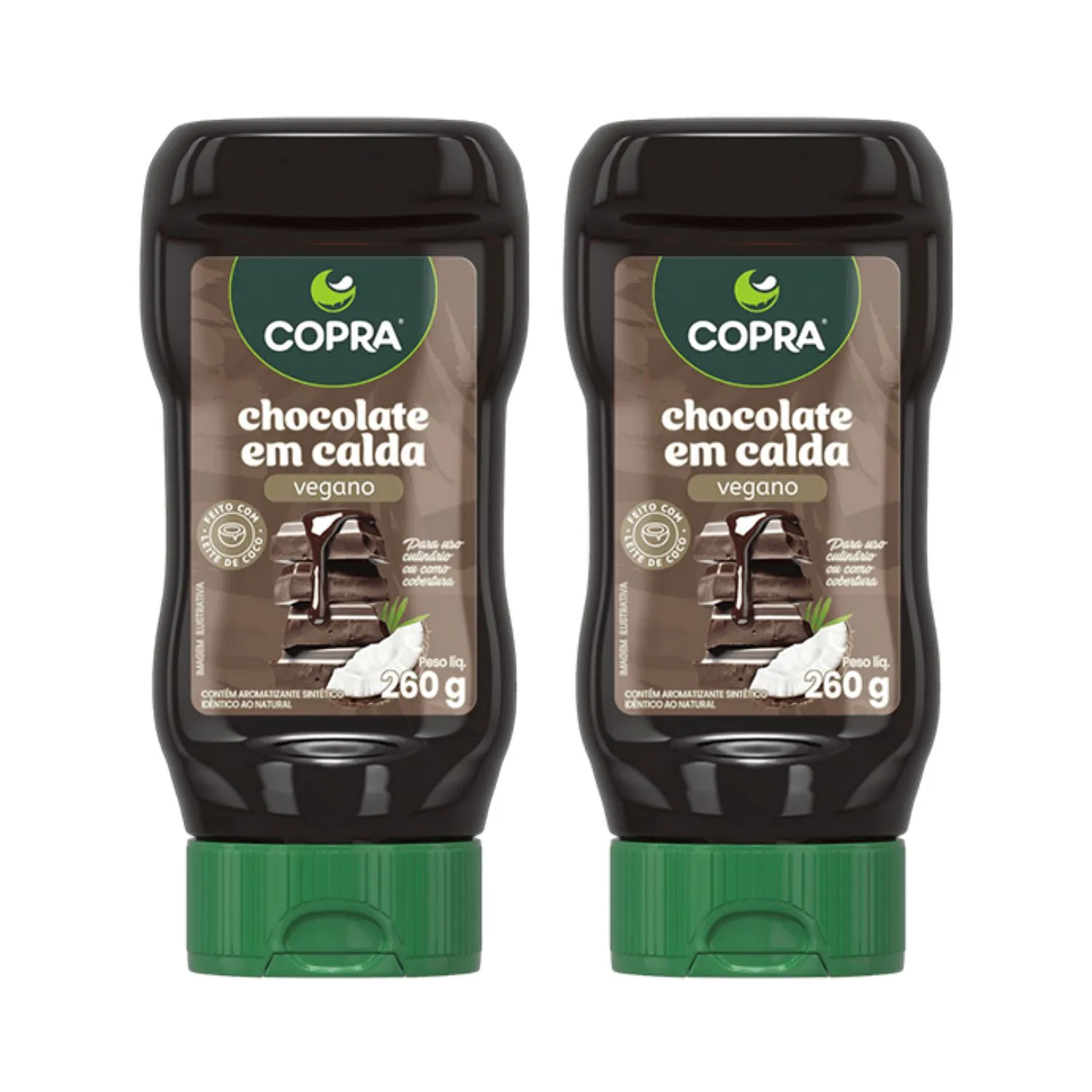 Kit Calda De Chocolate Vegana - Copra 2 Unidades 260g