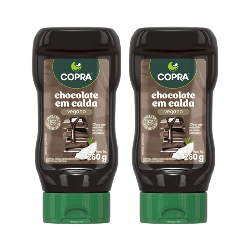 Kit Calda De Chocolate Vegana - Copra 2 Unidades 260g