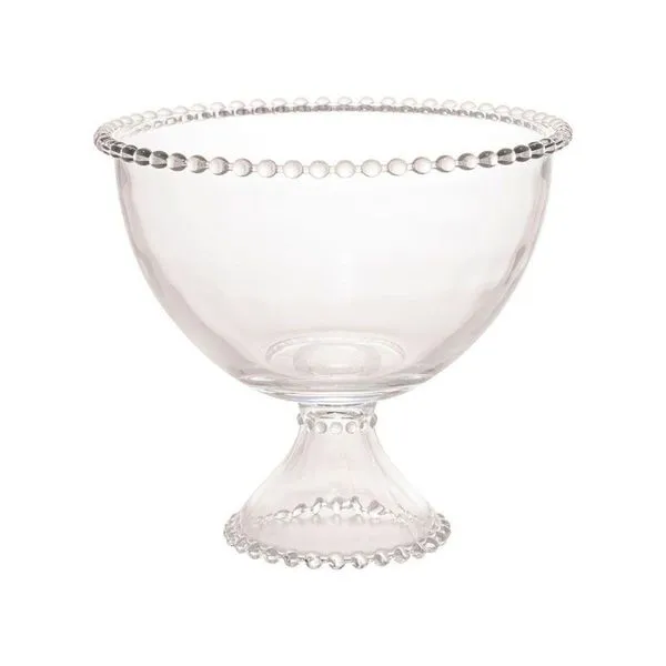 Saladeira Com Pé Cristal Pearl 21 Cm X 19 Cm Wolff Transparente