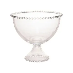 Saladeira Com Pé Cristal Pearl 21 Cm X 19 Cm Wolff Transparente