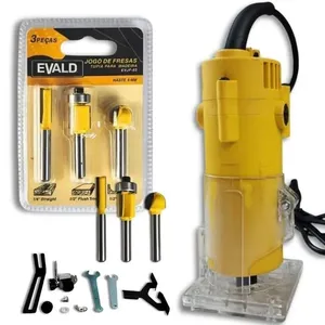Tupia 6 Mm 650w Evtup110-220 Com Kit 3 Fresas 6 Mm Evjf-03 Evald 220V
