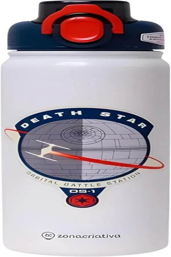 Garrafa Galaxy Star Wars 650 Ml C Canudo Tampa Zonacriativa
